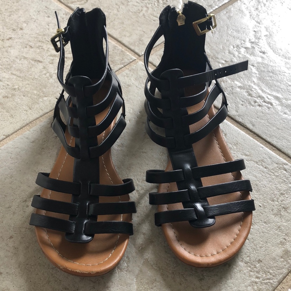 Black up the ankle sandals